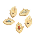 5pcs Stainless Steel Couple Lips Charms Natural Stone Pendants