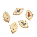 5pcs Stainless Steel Couple Lips Charms Natural Stone Pendants
