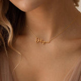 Stainless Steel Initial Name Choker Necklace Personalized Letter Pendant