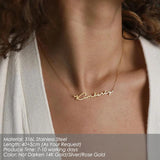 Stainless Steel Initial Name Choker Necklace Personalized Letter Pendant