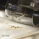 Stainless Steel Initial Name Choker Necklace Personalized Letter Pendant