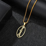Personalized Oval Name Pendant Necklace for Women