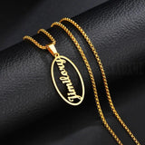 Personalized Oval Name Pendant Necklace for Women