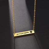 Personalized Heart Name Bar Necklace Engraved Date Gift