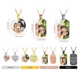 Heart Shape Round Necklace Personalized Nameplate Name Photo Chain Necklace