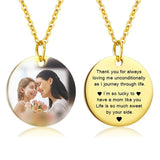 Heart Shape Round Necklace Personalized Nameplate Name Photo Chain Necklace