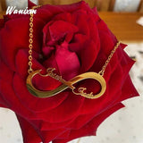 Personalized Infinity Name Necklace for Women Stainless Steel Pendant Jewelry