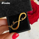Personalized Infinity Name Necklace for Women Stainless Steel Pendant Jewelry
