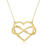 Fishhook Infinity Necklace Personalized Name Heart Chain Family Kid Gift