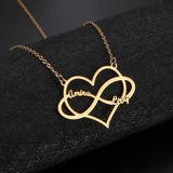 Fishhook Infinity Necklace Personalized Name Heart Chain Family Kid Gift