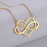 Fishhook Infinity Necklace Personalized Name Heart Chain Family Kid Gift