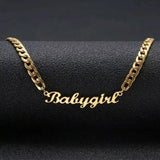 Personalized Cuban Chain Name Necklace Stainless Steel Nameplate Charm