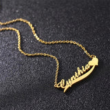 Personalized Name Heart Necklace Stainless Steel Chain Jewelry