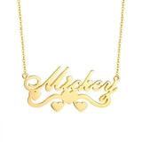 Personalized Name Heart Necklace Stainless Steel Chain Jewelry