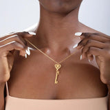 Personalized Name Key Necklace Heart Statement Necklaces