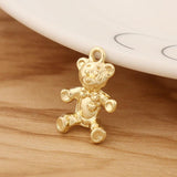 10 Teddy Bear Charms Pendants for DIY Jewellery Making 20x14mm