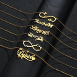 Stainless Steel Birthstone Name Necklace Personalized Gift