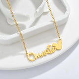 Custom Name Necklace Stainless Steel Charm Heart Love Letter Necklace