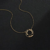 Personalized Double Circle Name Date Necklace