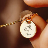 Personalized Pet Dog Name Necklace Waterproof Plated Stainless Steel Pendant