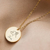 Personalized Pet Dog Name Necklace Waterproof Plated Stainless Steel Pendant