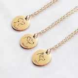 Personalized Pet Dog Name Necklace Waterproof Plated Stainless Steel Pendant