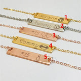 Personalized Rugby Name Necklace Engraved Bar Sports Mom Jewelry