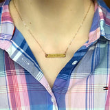 Personalized Rugby Name Necklace Engraved Bar Sports Mom Jewelry
