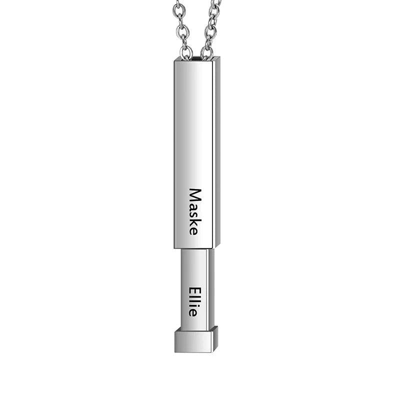 Custom Double Layer Name Necklace, Stainless Steel Women's Jewelry