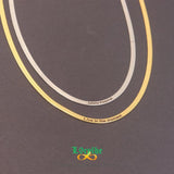Custom Engraved Flat Snake Chain Choker Necklace