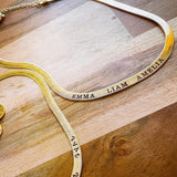 Custom Engraved Flat Snake Chain Choker Necklace