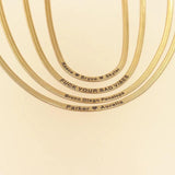 Custom Engraved Flat Snake Chain Choker Necklace