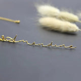 Personalized Name Necklace Stainless Steel Vertical Handwriting