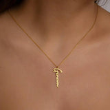 Personalized Name Necklace Stainless Steel Vertical Handwriting