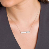 Personalized Bar Necklace Engraved Pendant Choker