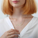 Double Name Heart Necklace Women Stainless Steel Personalized Name Necklaces