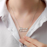Double Name Heart Necklace Women Stainless Steel Personalized Name Necklaces