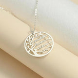 Family Name Necklace Tree Of Life Choker Link Chain Gift for Mum