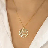 Family Name Necklace Tree Of Life Choker Link Chain Gift for Mum