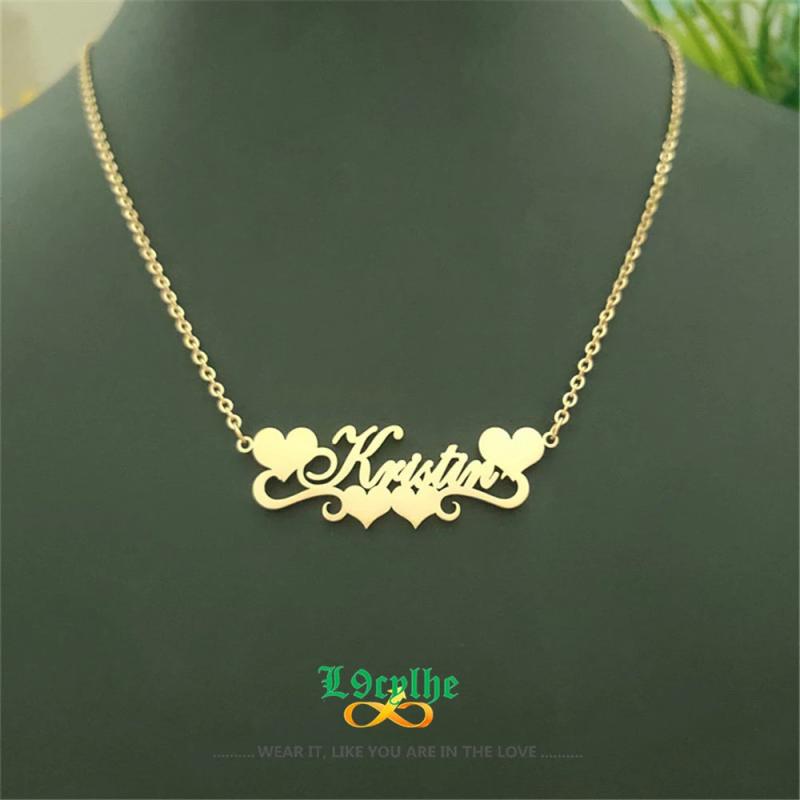 Personalized Heart Necklace Stainless Steel Name Choker