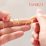Personalized Name Necklace Plated Stainless Steel Heart Nameplate