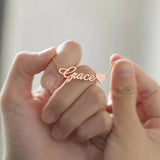 Personalized Name Necklace Plated Stainless Steel Heart Nameplate