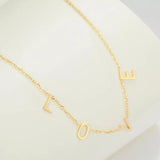 Initial 4 Letters Chain Necklace LOVE Choker Stainless Steel Jewelry