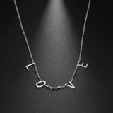 Initial 4 Letters Chain Necklace LOVE Choker Stainless Steel Jewelry