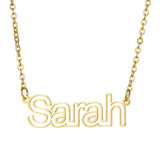 Hollow Letters Choker Necklace Stainless Steel Name Thick Cuban Chain