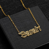 Hollow Letters Choker Necklace Stainless Steel Name Thick Cuban Chain