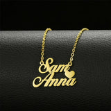 3-Layer Stainless Steel Name Necklace Heart Pendant Customized Gift