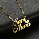 3-Layer Stainless Steel Name Necklace Heart Pendant Customized Gift