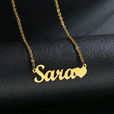 Personalized Stainless Steel Necklace 1-3 Names Heart Pendent Letters Jewelry