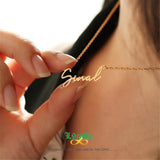 Personalized Name Necklace Stainless Steel Cursive Font Choker